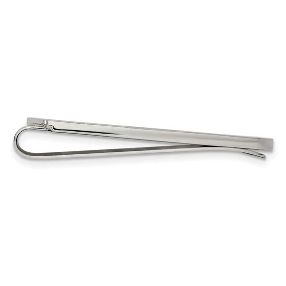 Stainless Steel & Black CZ, Brushed & Polished Fold Over Money Clip - Picture 2 of 5